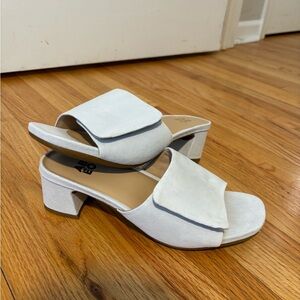 Light Blue Suede Heels.